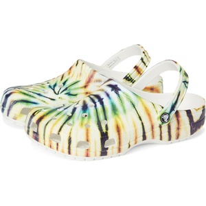 Crocs Unisex-Adult Classic Clog – Seasonal Graphic(Multi/Green Tie Dye)