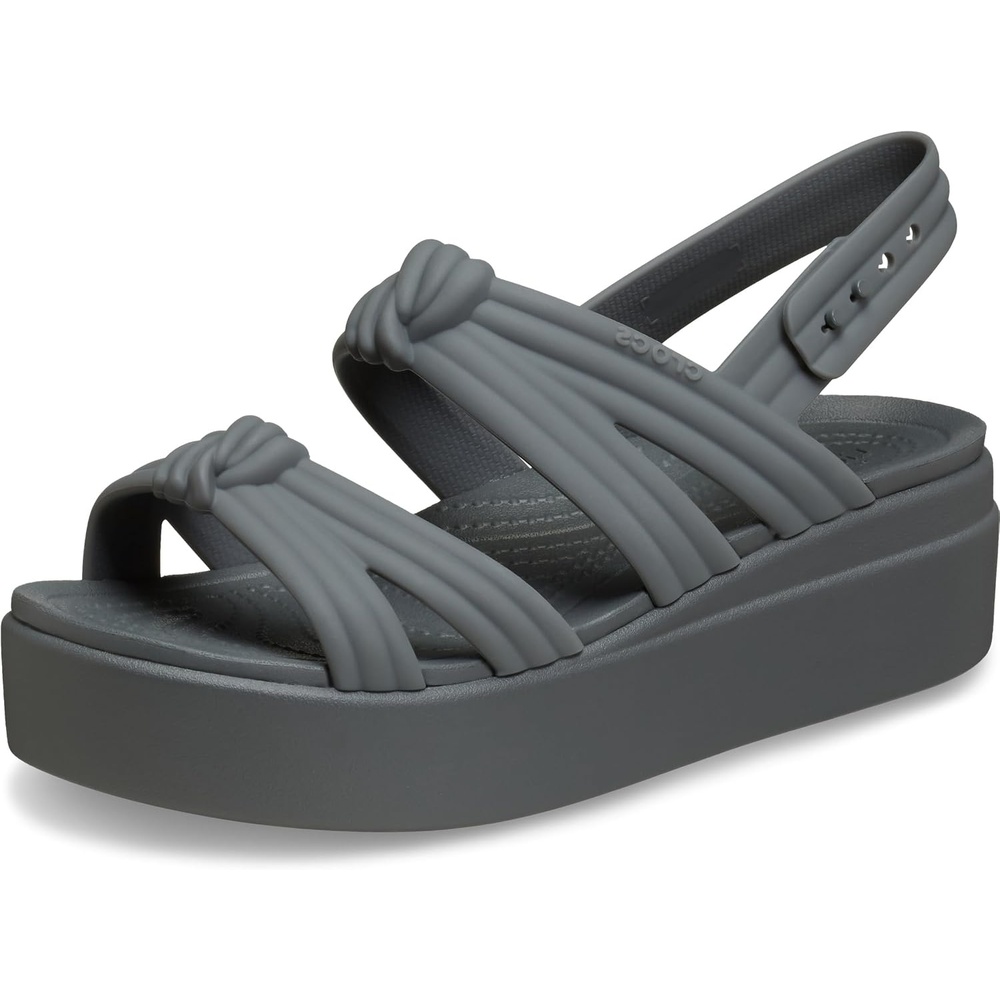 image:imageCrocs womens Brooklyn Knot Low Wedge Platform SandalsCarbon Knot