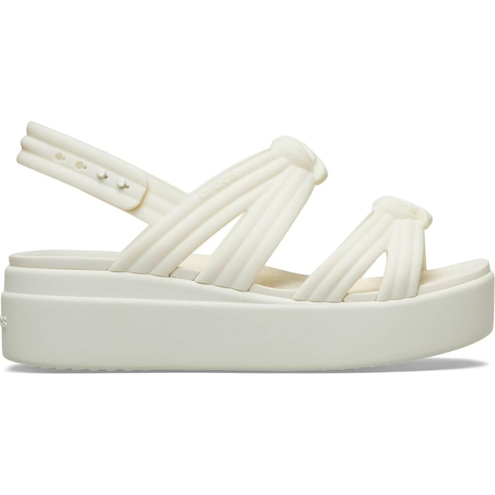image:imageCrocs womens Brooklyn Knot Low Wedge Platform SandalsIvory Knot