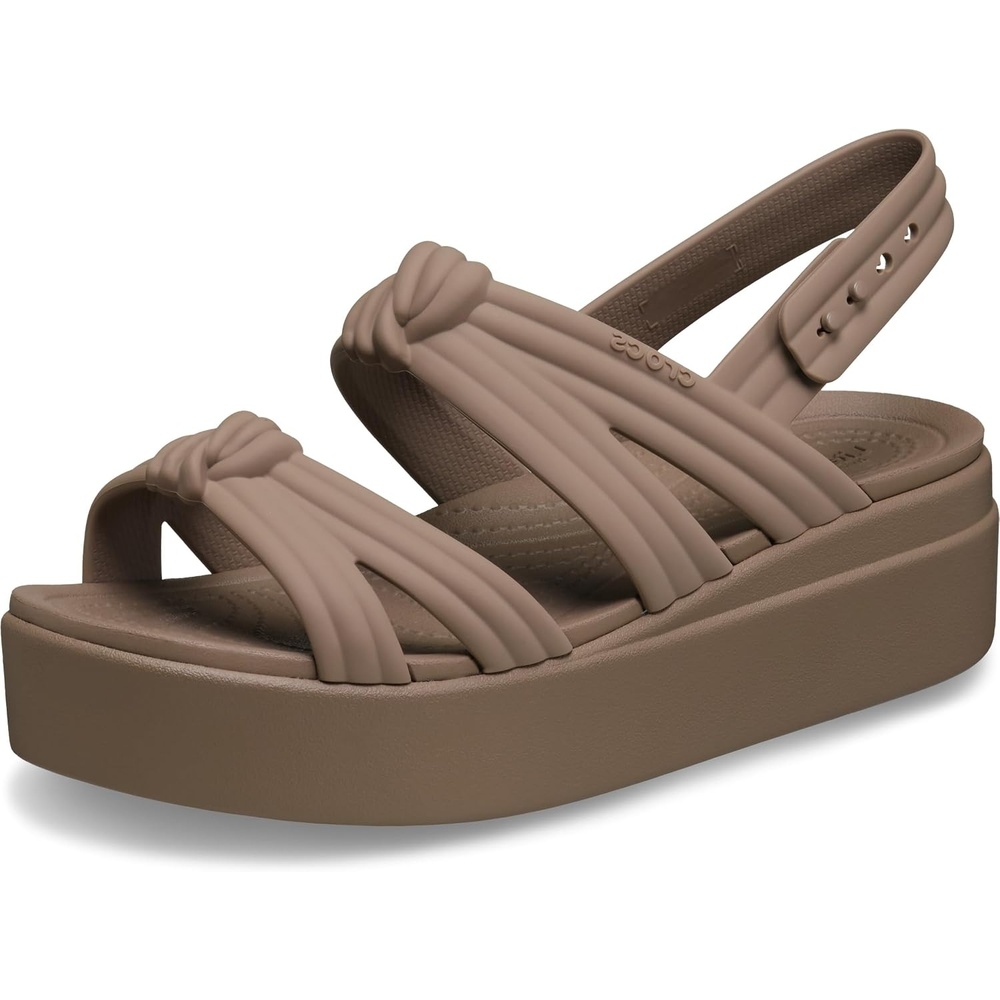 image:imageCrocs womens Brooklyn Knot Low Wedge Platform SandalsLatte Knot