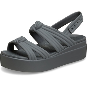 Crocs womens Brooklyn Knot Low Wedge Platform Sandals(Carbon Knot)