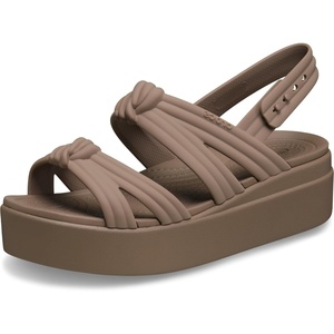 Crocs womens Brooklyn Knot Low Wedge Platform Sandals(Latte Knot)