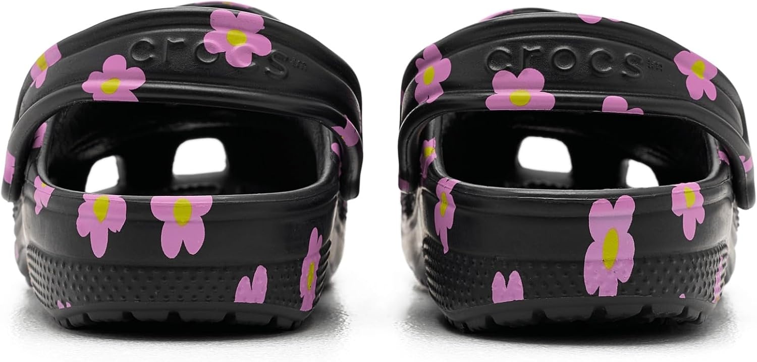 image:imageCrocs UnisexChild Classic Graphic Clog Casual ShoesBlackFlowers