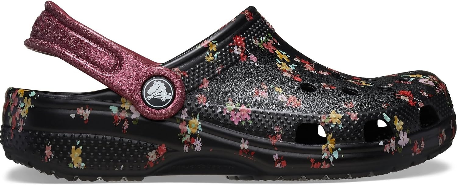 image:imageCrocs UnisexChild Classic Graphic Clog Casual ShoesBlackMulti Ditsy Floral