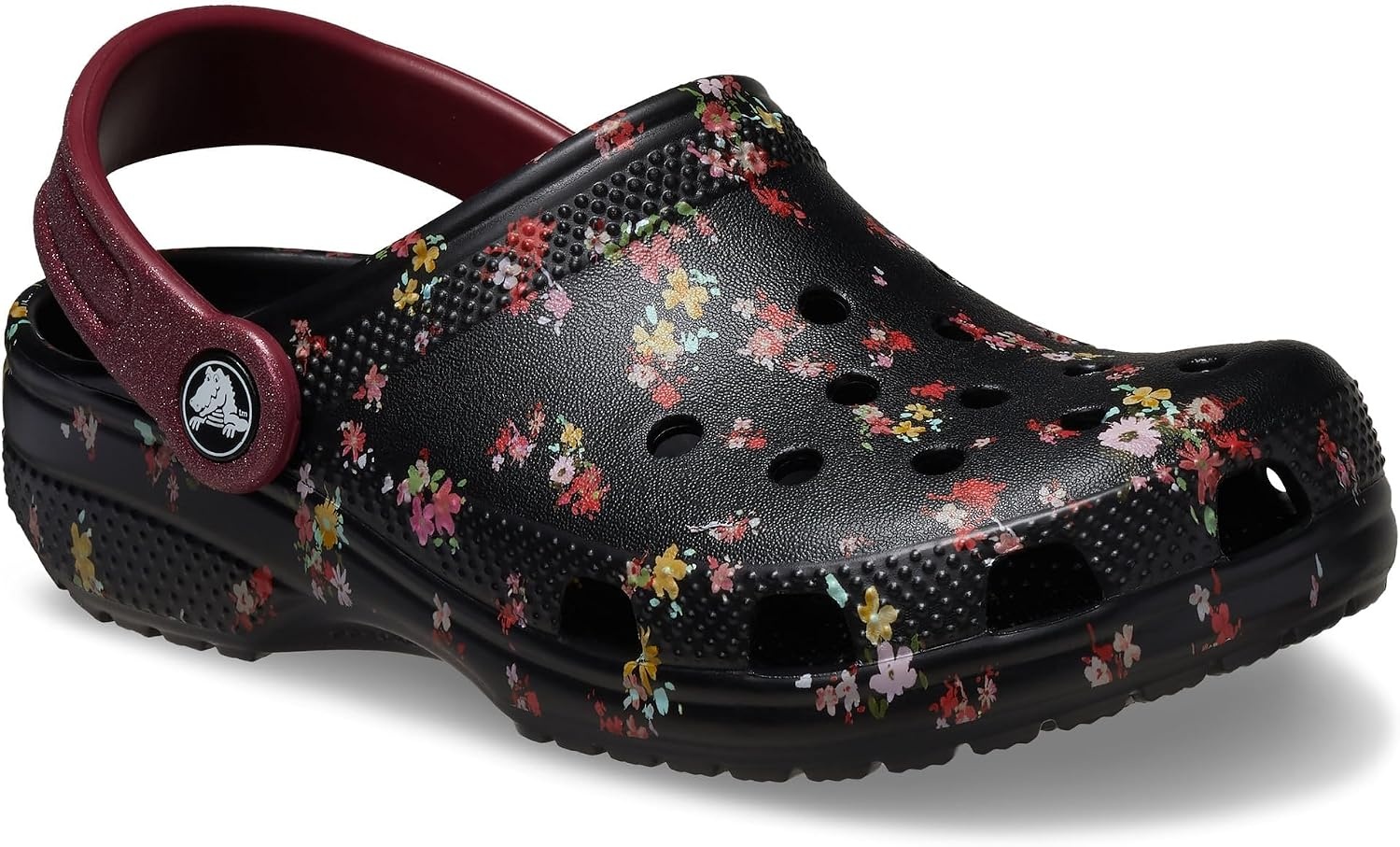 image:imageCrocs UnisexChild Classic Graphic Clog Casual ShoesBlackMulti Ditsy Floral