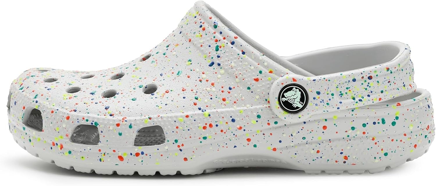 image:imageCrocs UnisexChild Classic Watercolor Marbled ClogAtmosphereMulti Glow Splatter