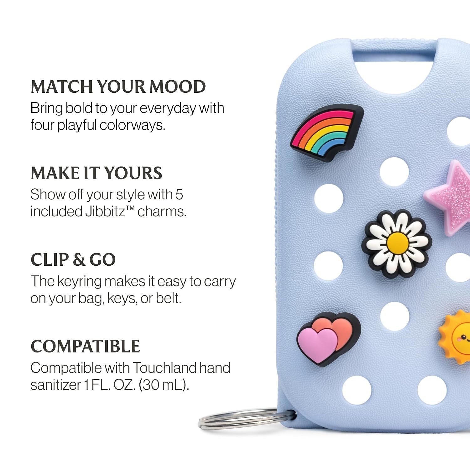 image:imageTouchland x Crocs Hand Mist Case with 5 Jibbitz Charms Pixie LavenderCloudwave Blue