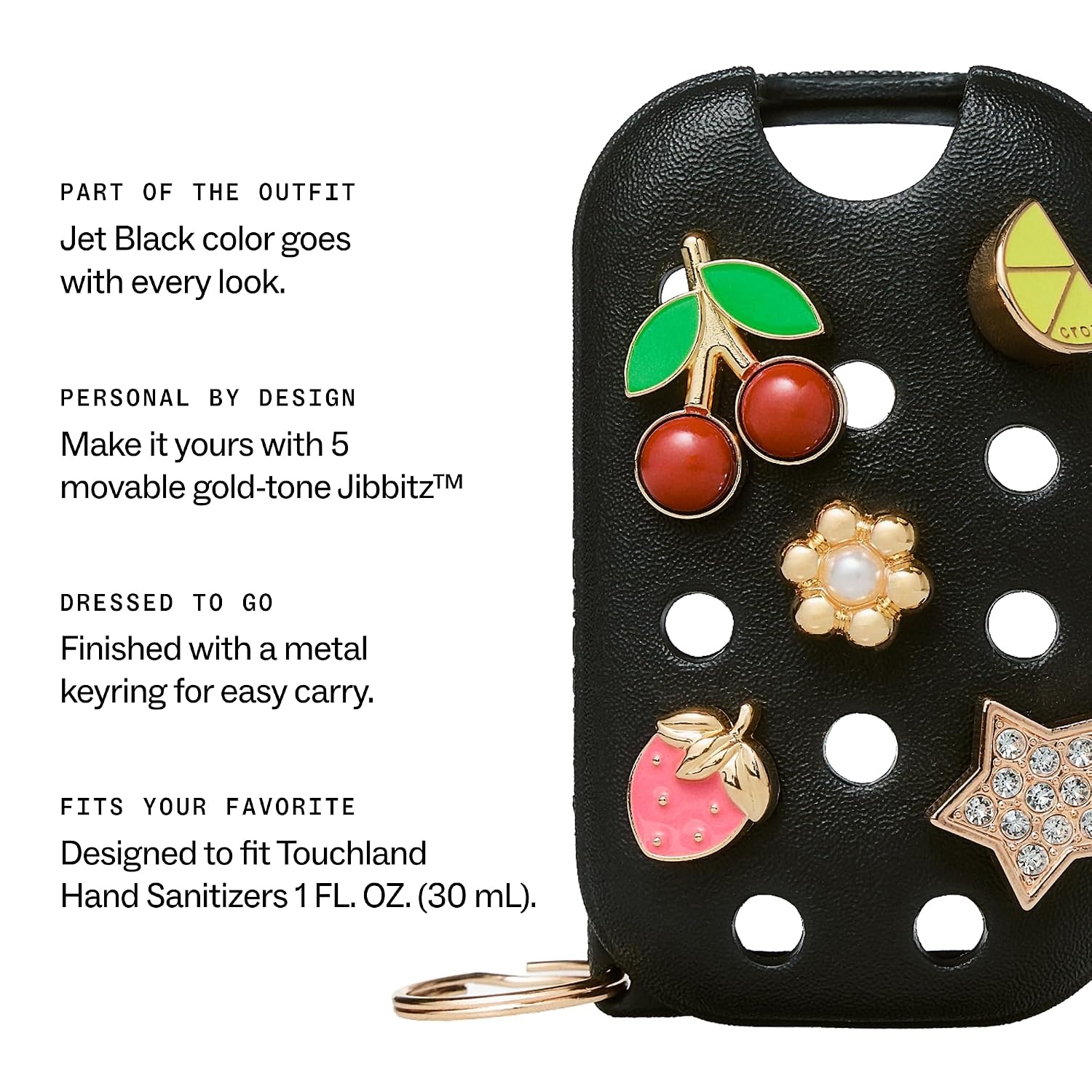 image:imageTouchland x Crocs Hand Mist Case with 5 Jibbitz Charms Pixie LavenderJet Black
