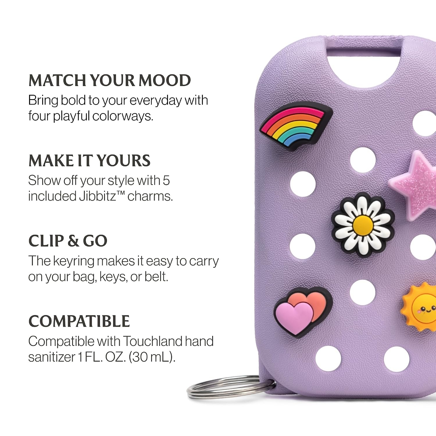 image:imageTouchland x Crocs Hand Mist Case with 5 Jibbitz Charms Pixie LavenderPixie Lavender