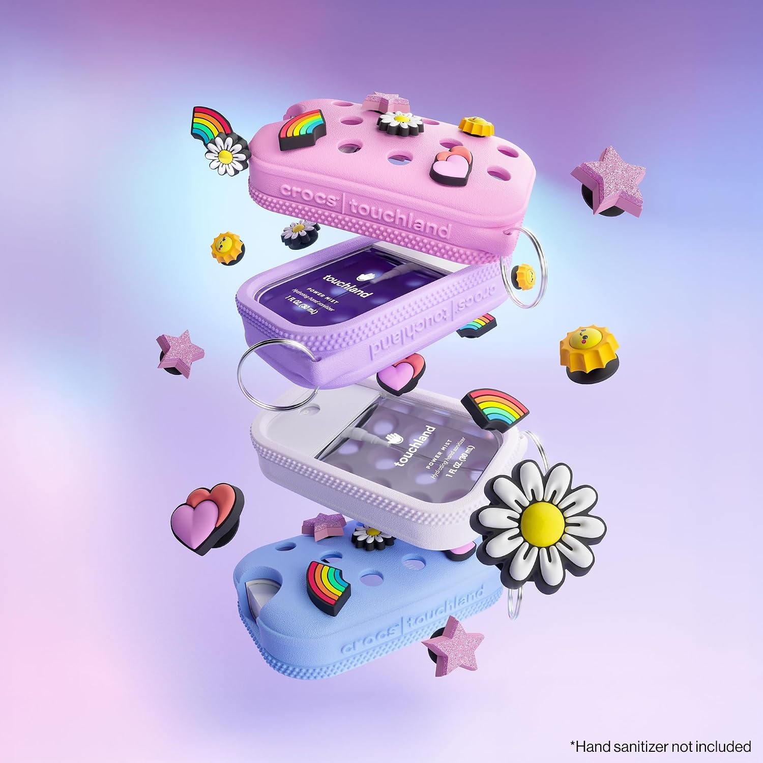 image:imageTouchland x Crocs Hand Mist Case with 5 Jibbitz Charms Pixie LavenderSugarpop Pink