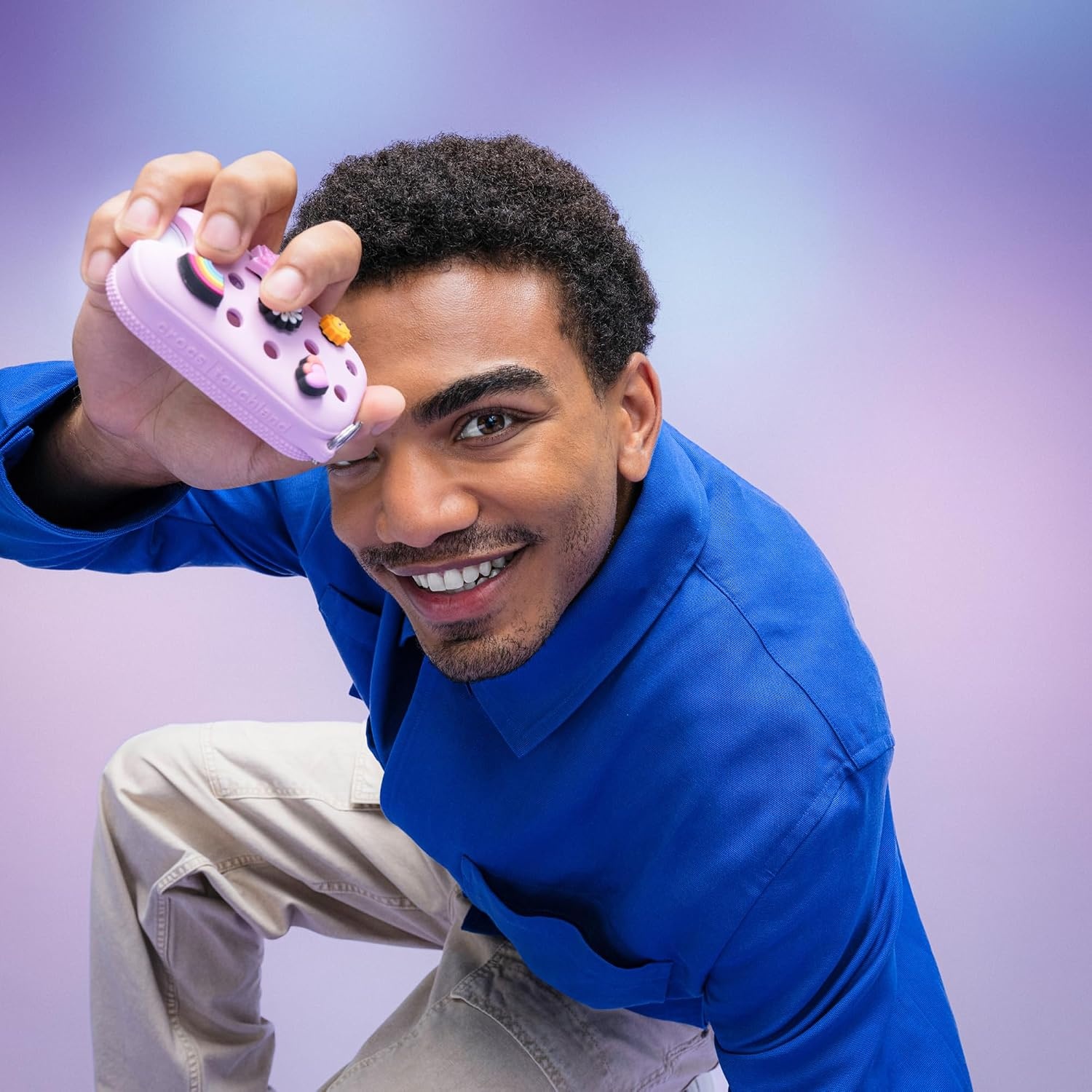 image:imageTouchland x Crocs Hand Mist Case with 5 Jibbitz Charms Pixie LavenderSugarpop Pink