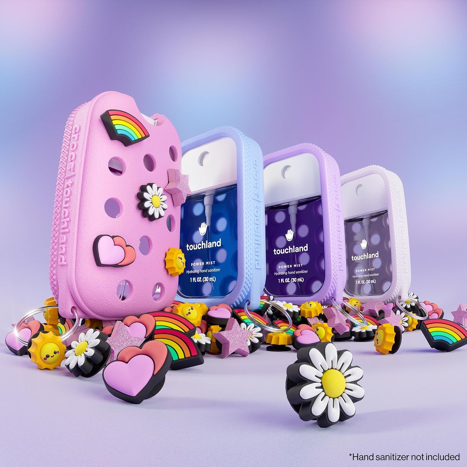 image:imageTouchland x Crocs Hand Mist Case with 5 Jibbitz Charms Pixie LavenderSugarpop Pink