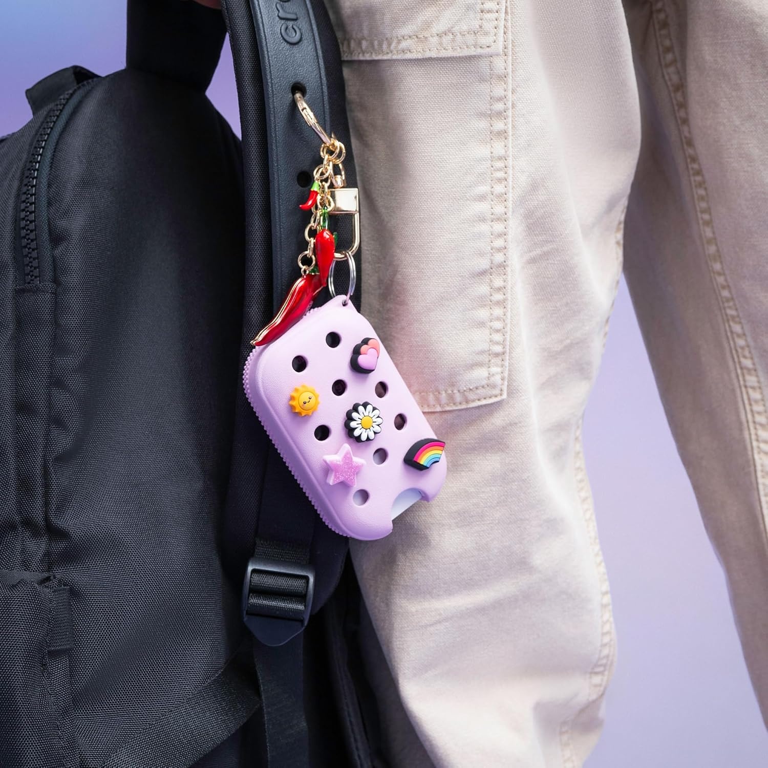 image:imageTouchland x Crocs Hand Mist Case with 5 Jibbitz Charms Pixie LavenderSugarpop Pink