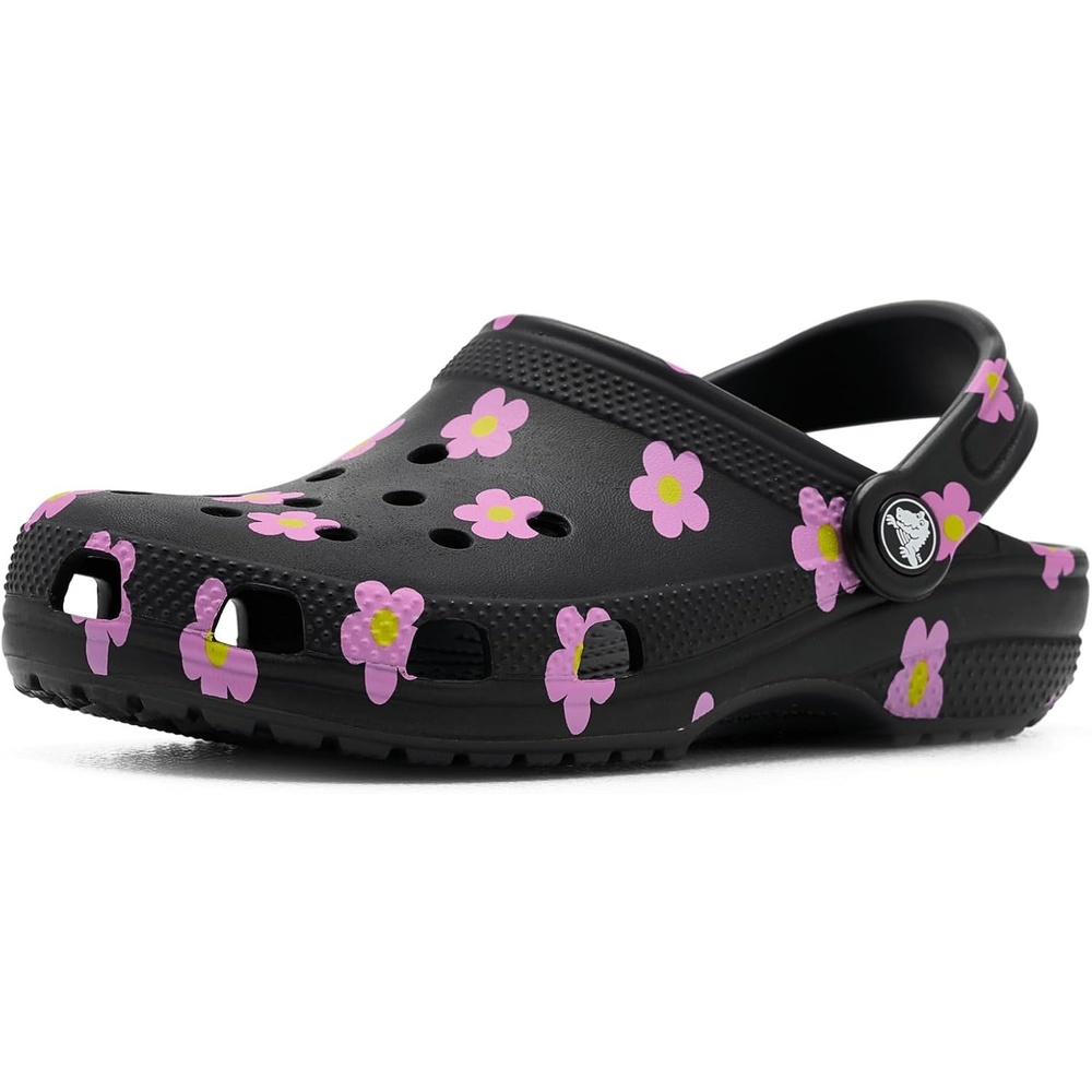 image:imageCrocs UnisexChild Classic Graphic Clog Casual ShoesBlackFlowers