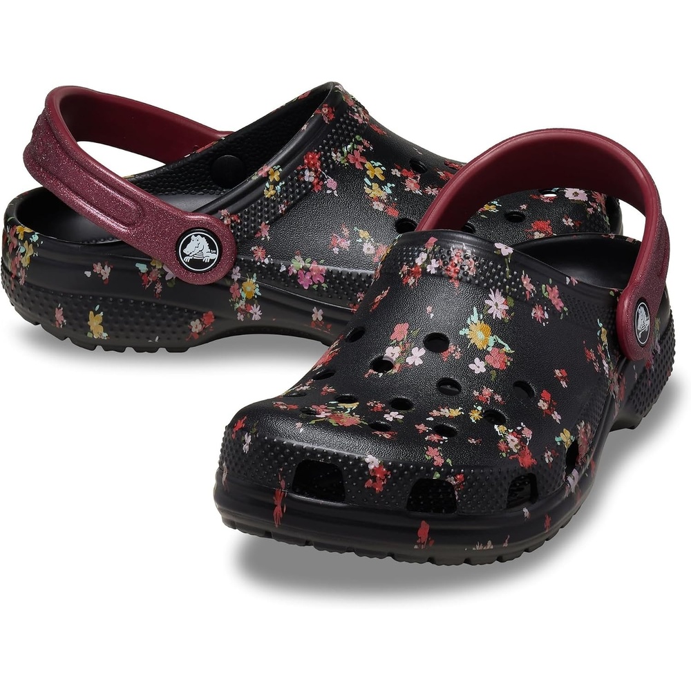 image:imageCrocs UnisexChild Classic Graphic Clog Casual ShoesBlackMulti Ditsy Floral