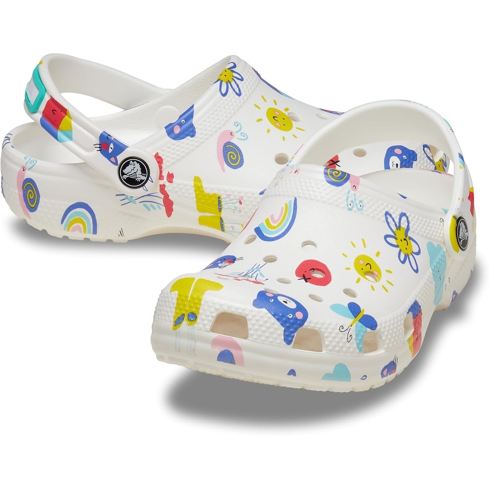 image:imageCrocs UnisexChild Classic Graphic Clog Casual ShoesWhiteMulti