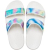 Crocs Unisex Classic Tie Dye Two-Strap Sandal, Solar Rainbow, 7 Men/9 Women