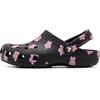 Crocs Unisex-Child Classic Graphic Clog | Casual Shoes(Black/Flowers)