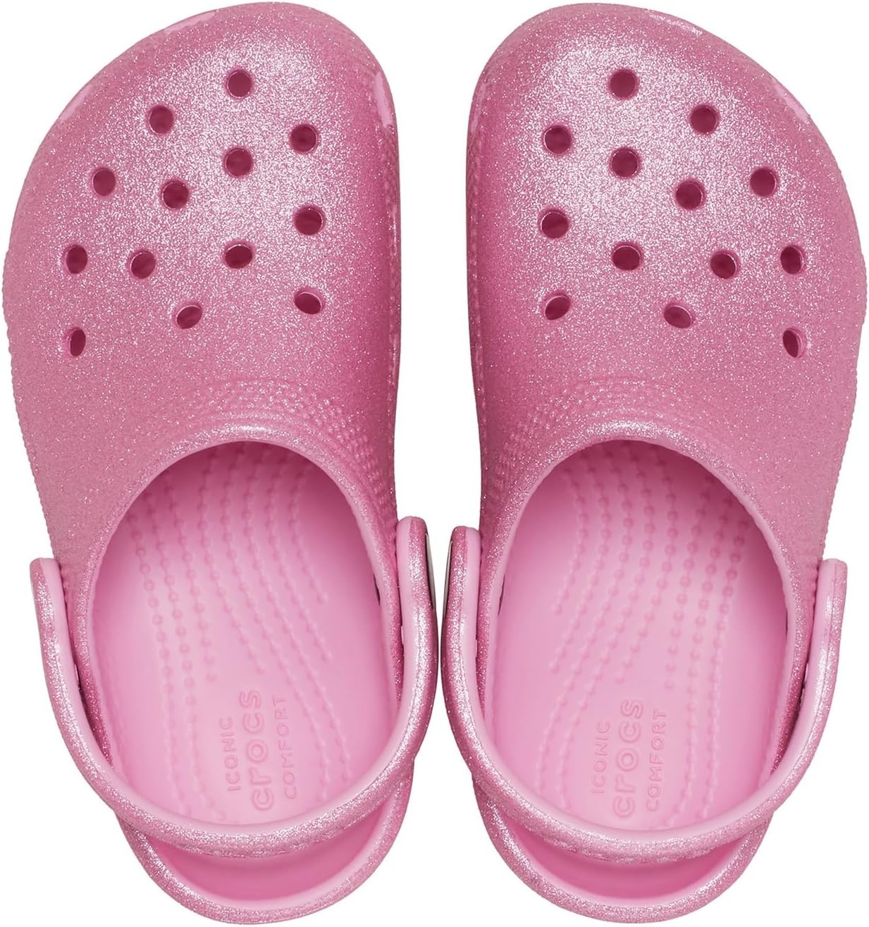 image:imageCrocs UnisexAdult Classic Glitter Clogs Toddler T PTGPink Tweed Glitter