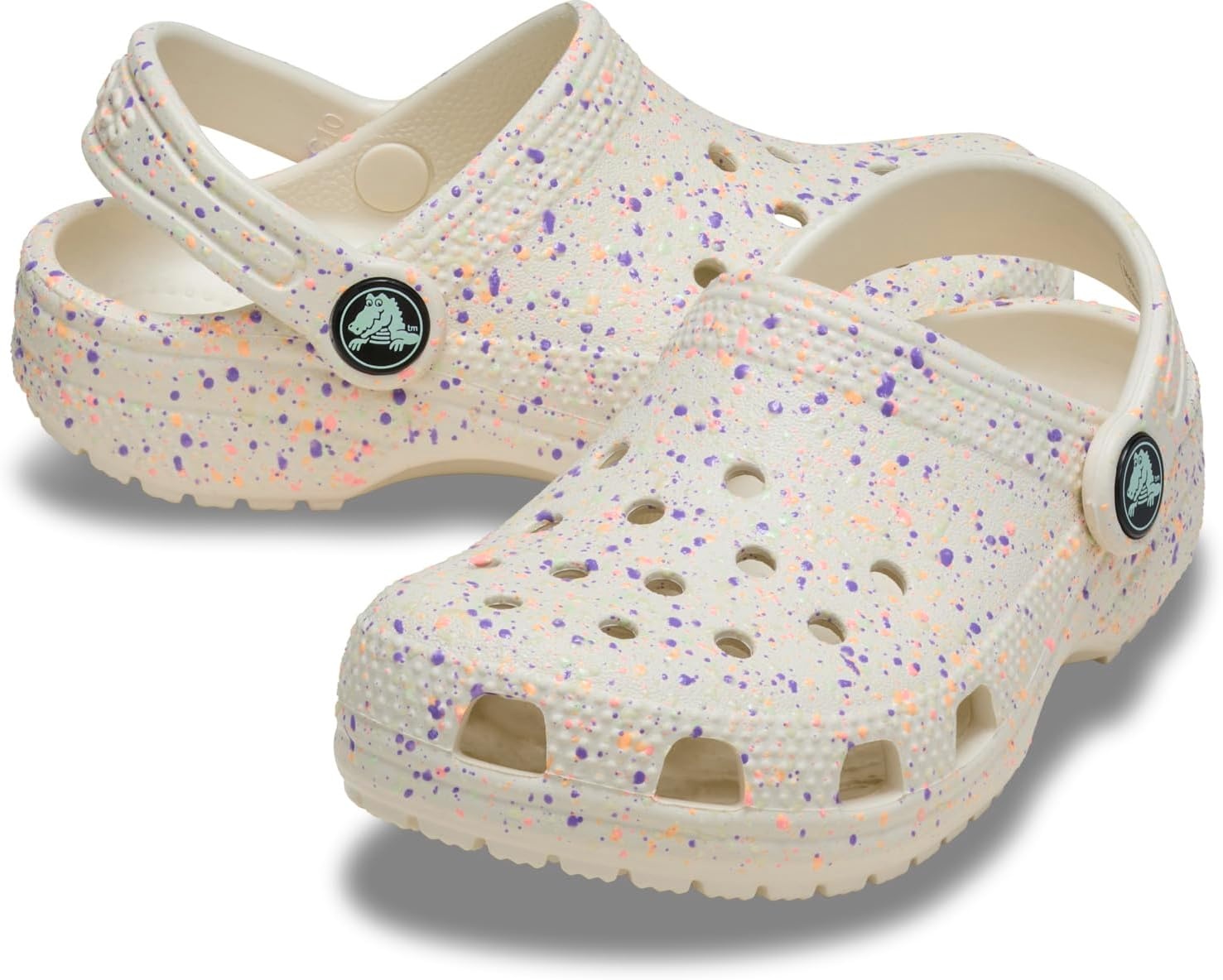 image:imageCrocs UnisexChild Classic Graphic ClogSummit WhiteMulti Glow Splatter