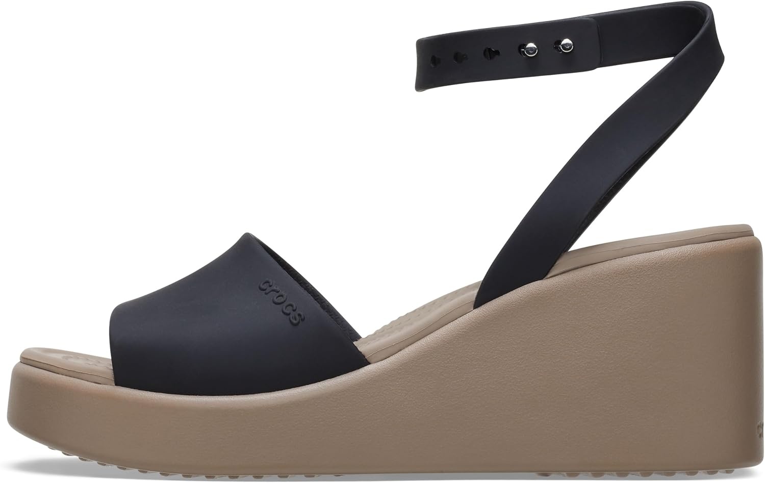 image:imageCrocs Women Brooklyn Ankle Strap Wedge Platform Sandals BlackMushroom 7 Women