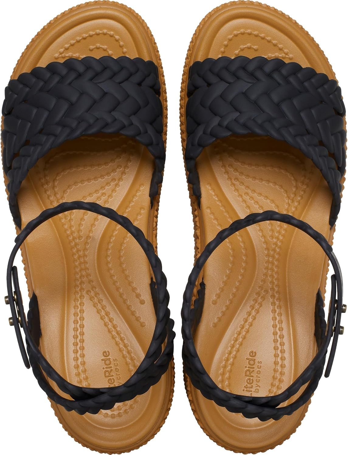 image:imageCrocs Womens Brooklyn Ankle Strap Wedge Platform Sandals Black 8 Medium