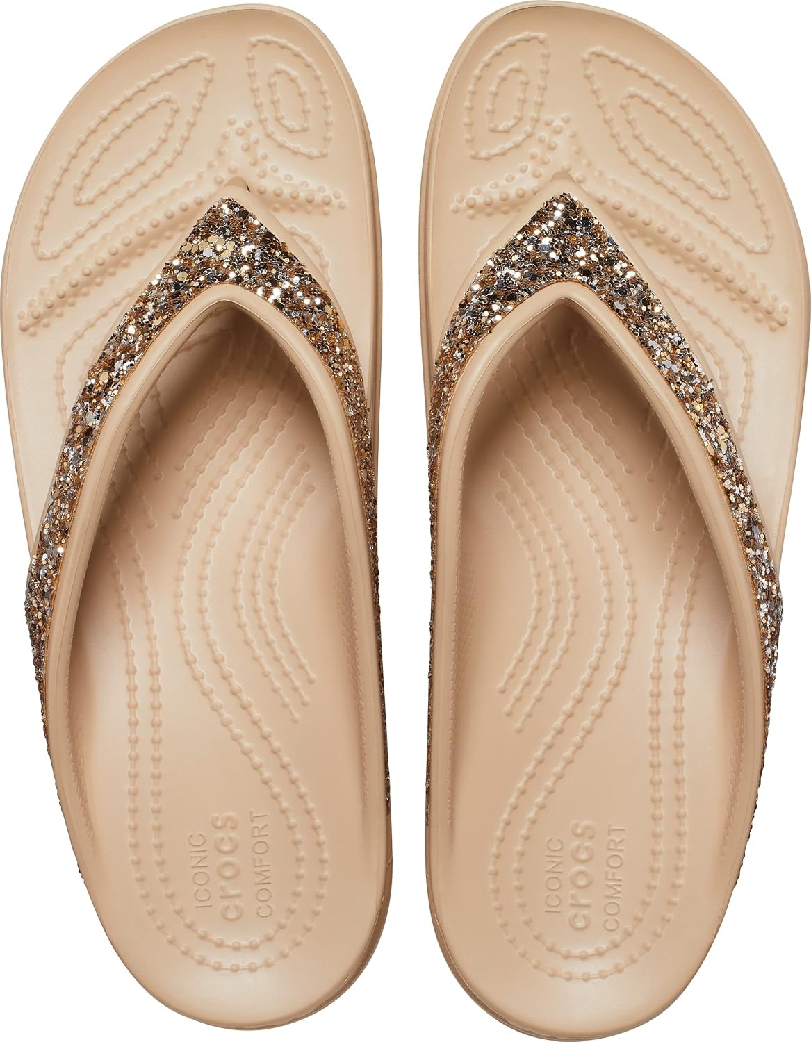 image:imageCrocs womens Sloane Glitter FlipGold Glitter