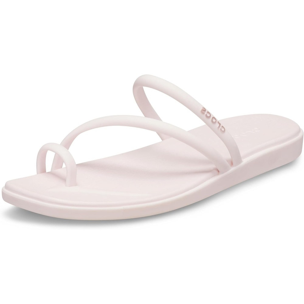 image:imageCrocs Womens Miami Toe Loop Sandals  Square Toe Flat  Flexible Straps  Croslite Foam FootbedBubble Ice