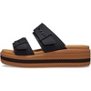 Crocs Womens Brooklyn Buckle Low Wedges Black 8 Medium