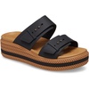 Crocs Womens Brooklyn Buckle Low Wedges Black 8 Medium