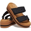 Crocs Womens Brooklyn Buckle Low Wedges Black 8 Medium