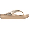 Crocs womens Sloane Glitter Flip(Gold Glitter)