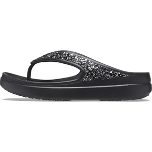 Crocs womens Sloane Glitter Flip(Black Glitter)