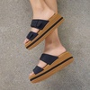 Crocs Womens Brooklyn Buckle Low Wedge Black 7 Medium