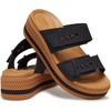 Crocs Womens Brooklyn Buckle Low Wedge Black 7 Medium